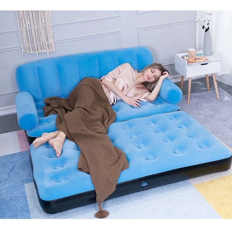 Trendy Multifunctional Inflatable Bed Couch Foldable Lounge Air Double Bed Sofa for Adults