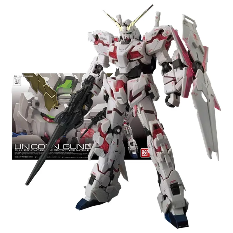 

Оригинальные фигурки Bandai, модель Gundam, Комплект аниме-фигурок RG 1/144 RX-0, коллекция единорогов Gundam, фигурки для мальчиков, игрушки