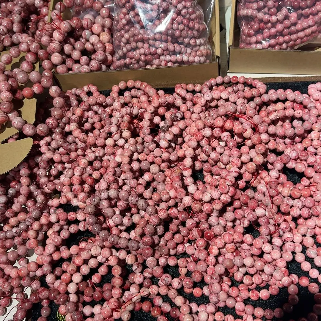 Natural Raw Ore Cinnabar Beaded Bracelet Chinese Style Lucky Blessing Attract Wealth Good Fortune Feng Shui Unisex Jewelry For