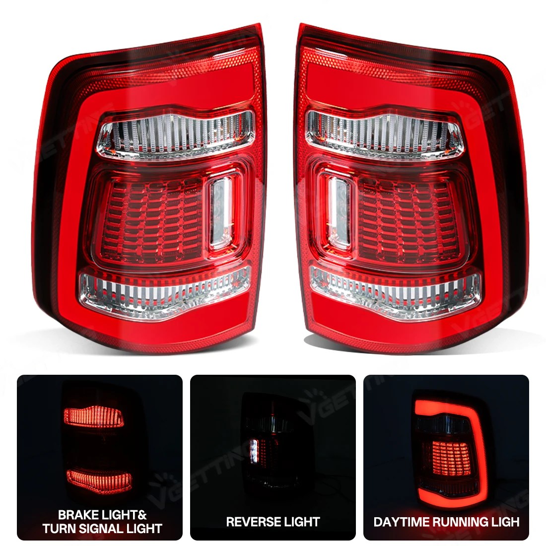 LED Tail Lights Assembly For Dodge Ram 1500 2500 3500 Pickup 2009-2018 Brake Rear Lamps Turn Signal Driving Light Car Accessorie