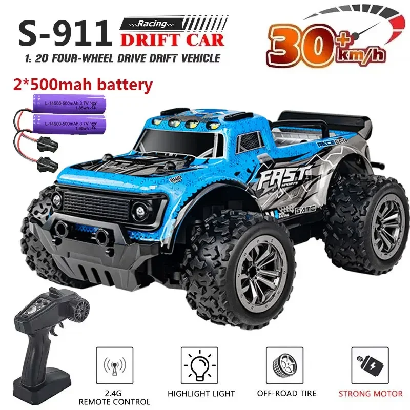 S-911 1:20 RC Drift Car 30km/h High Speed RC Cars Toys For Adults And Kids Remote Control Cars 2.4G Off Road Monster Truck