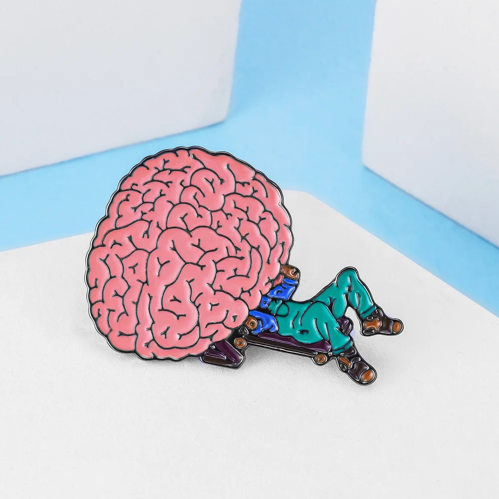 Psychiatry Brain Repairman Brooch Psychiatrist Enamel Pin Coat Lapel Hat Backpack Badge Doctor Nurse Jewelry Gift