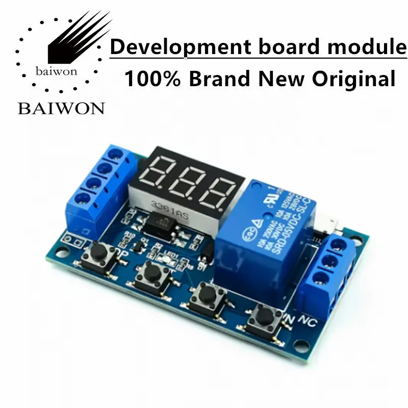 DC 5V 12V 24V LED Light Digital Time Delay Relay Trigger Cycle Timer Delay Switch Circuit Board Timing Control Module DIY stlxy