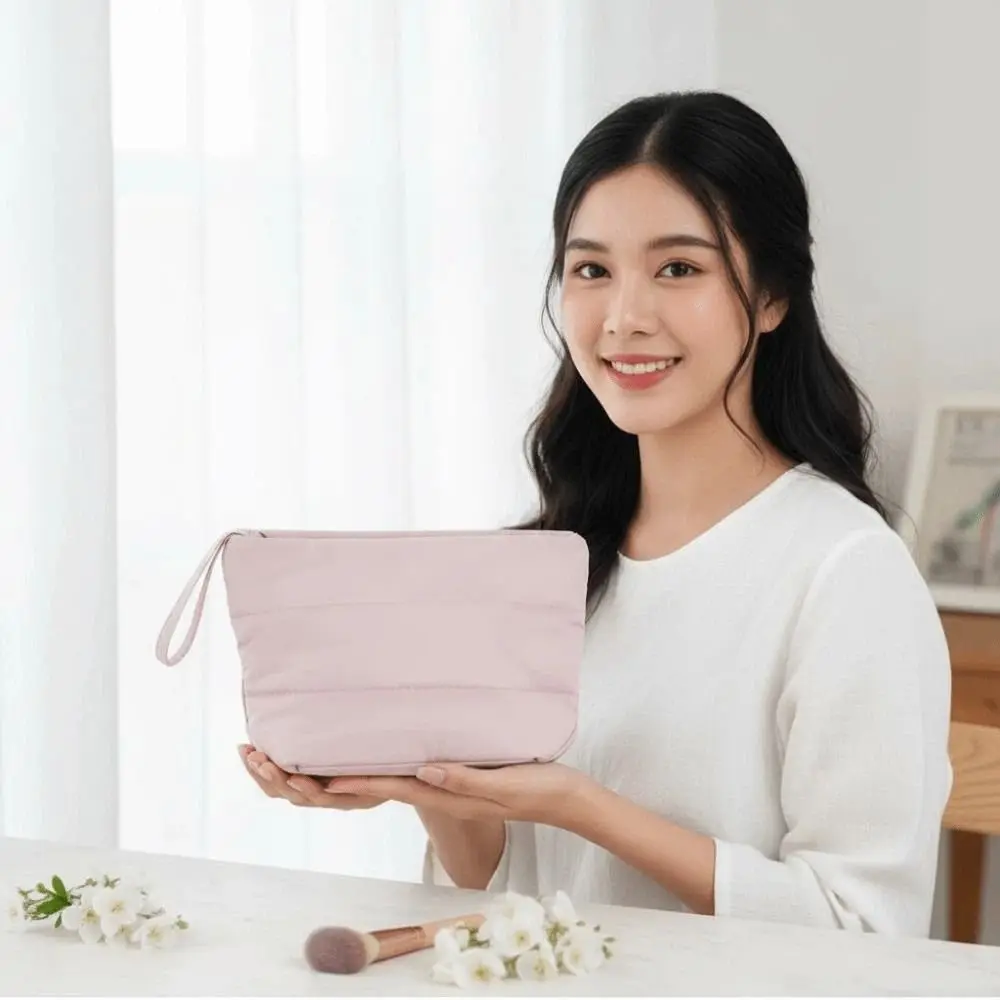Candy Color Pouches Bag Organizer Filled with Cotton Large Capacity Makeup Lipstick Pouch Soft Korean Style Cotton Coin Purse