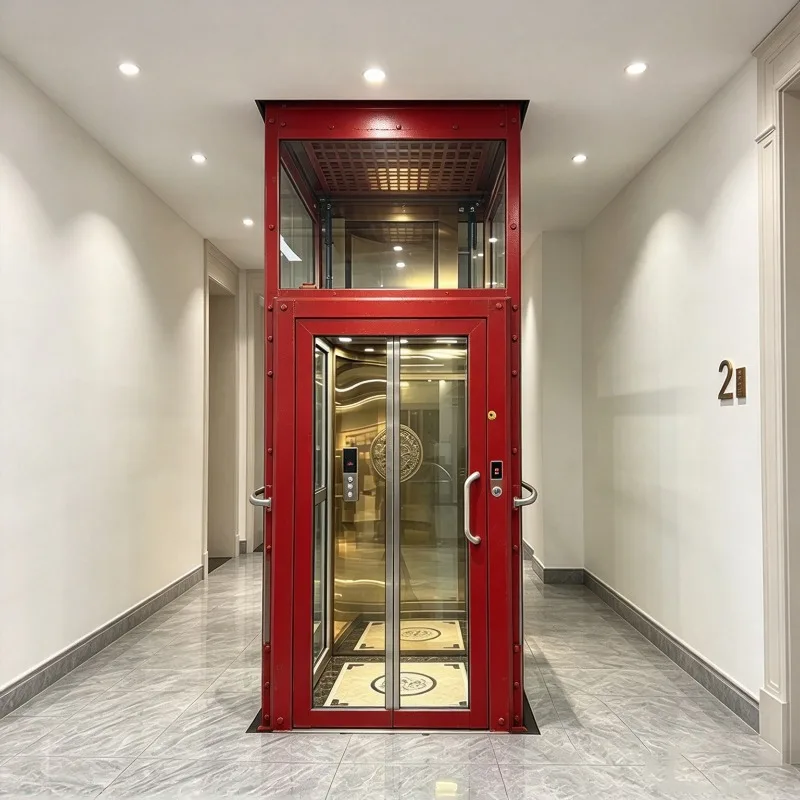 Modern Panoramic Home & Car Elevator Lift for 2-4 People 400kg Capacity AC Drive Hydraulic Safe Features Hotel Outdoor Park Use