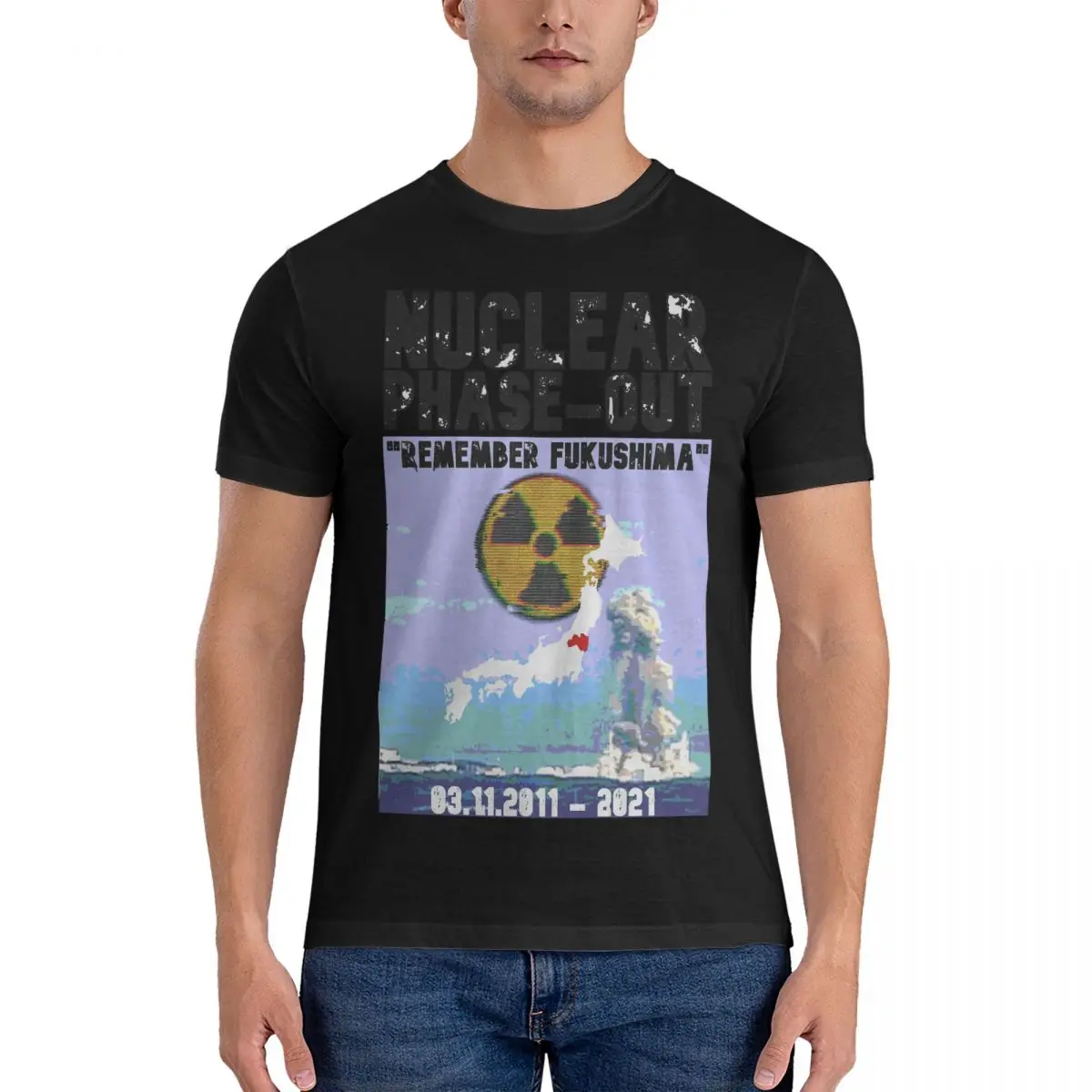 Men Remember Fukushima T Shirt Nuclear Waste 100% Cotton Clothes Novelty Short Sleeve Round Collar Tee Shirt Classic T-Shirts