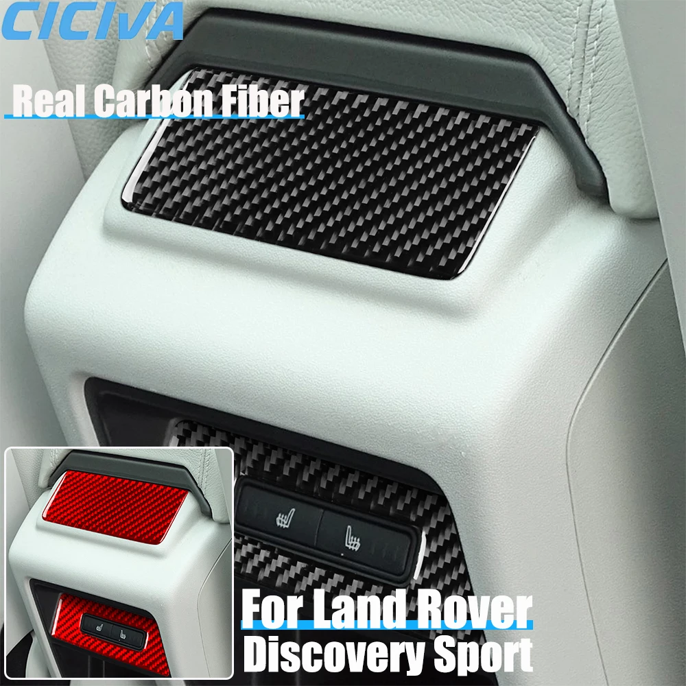 

Real Carbon Fiber Car Accessories Rear Air Vent Adjustment Trim Cover Soft Sticker For Land Rover Discovery Sport L550 2015-2019