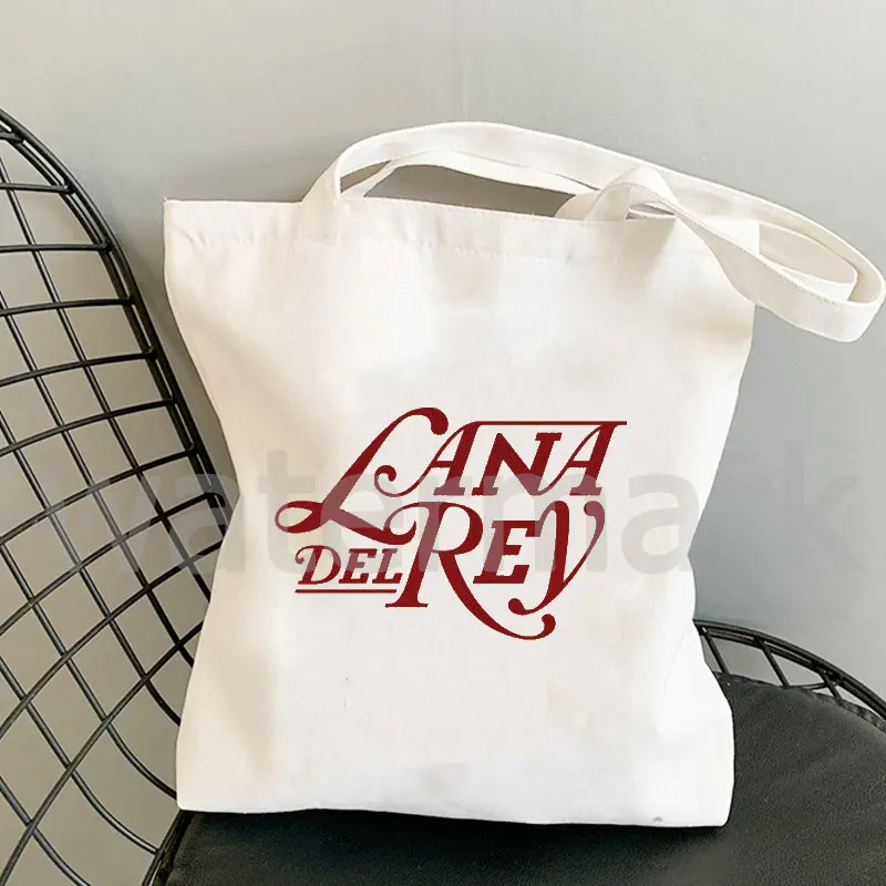 Lana Del Rey Fans Tote Shopping Bag Bolsas De Tela Handbag Woven Reciclaje Tote Bolsa Compra Sac Toile Shopper Bolso Canvas Bag