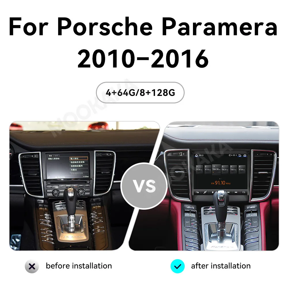 For Porsche Panamera 2010-2016 8.4'' Tesla Style Touch Car Radio Andriod Screen Navigation Carplay DSP BT Multimedia Player WIFI view 2