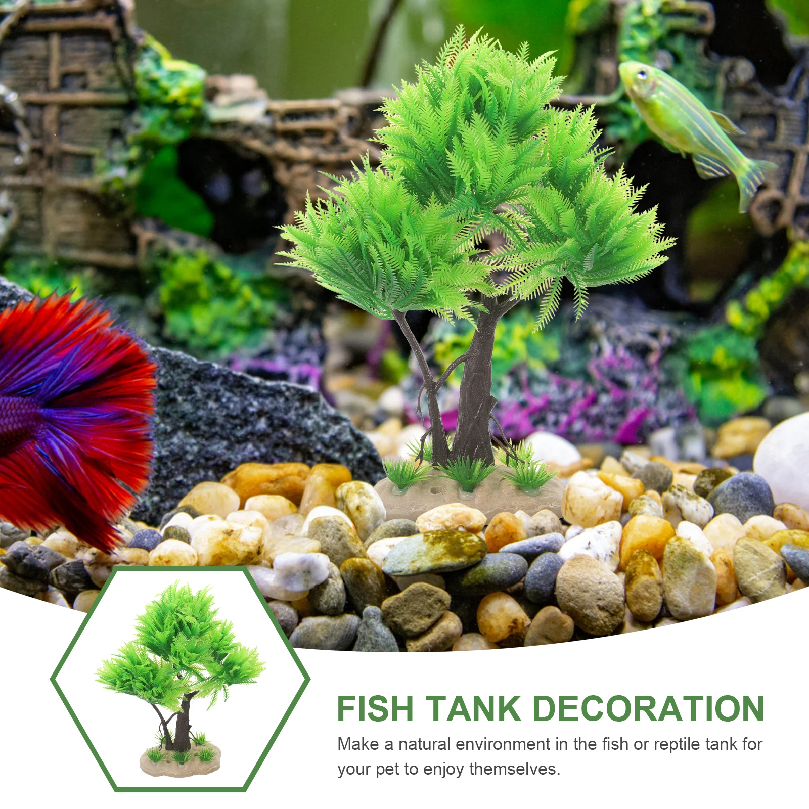 

Artificial Water Plants Aquarium Decor Tree Decors Decorate Décor Plastic Accessory Landscaping Simulation