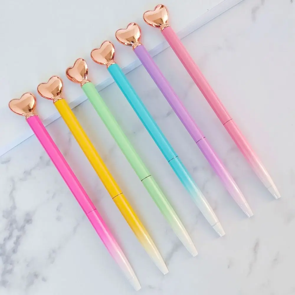 

Обучающие канцелярские принадлежности, шариковая ручка с сердечком, милая гладкая нейтральная ручка для письма, быстросохнущая кавайная ручка для письма, подарок
