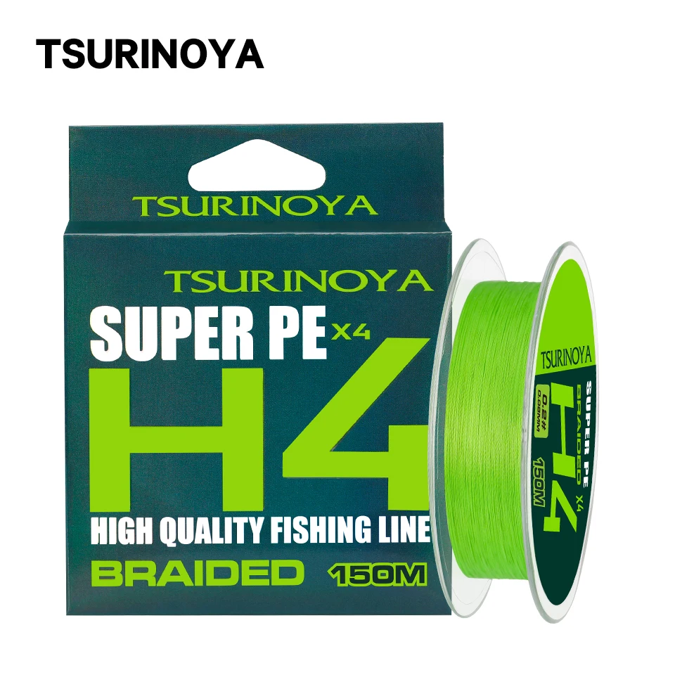 

TSURINOYA 150m 4 Strand PE Line H4 4lb 6lb 8lb Bait Finesse Trout Ajing Long Casting Smooth Fishing Line 4 Weaves Multifilament