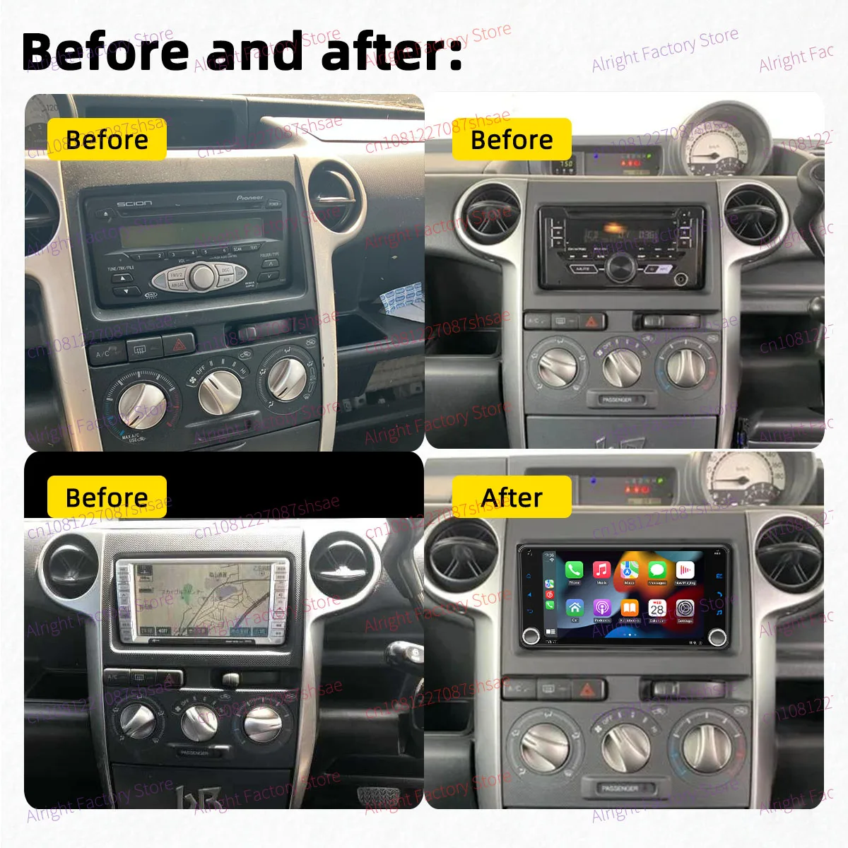 2Din Android Radio Car Multimedia for Scion XB 2003-2007 Head Unit GPS Navigation Stereo 7