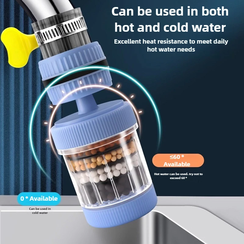 

Removable Washable rotatable 6-layer Faucet Filter Universal Splash-proof Water-saving Device Kitchen Tap Water Filter Nozzle