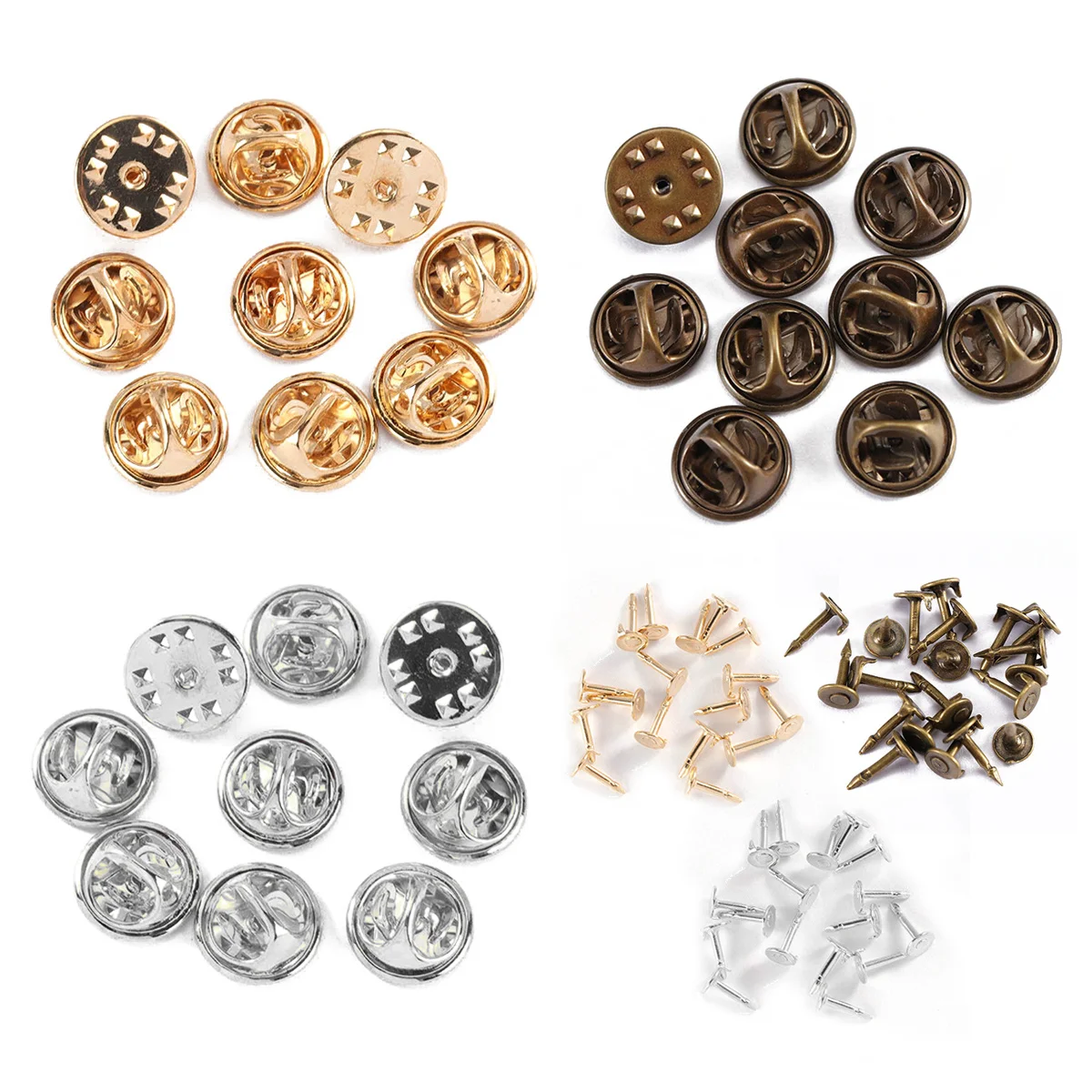 

150Set Pure Copper Clutch Pin Backs Durable Non-Crack Badge Pin Clasps for DIY Jewelry Craft Projects Copper Tack Back