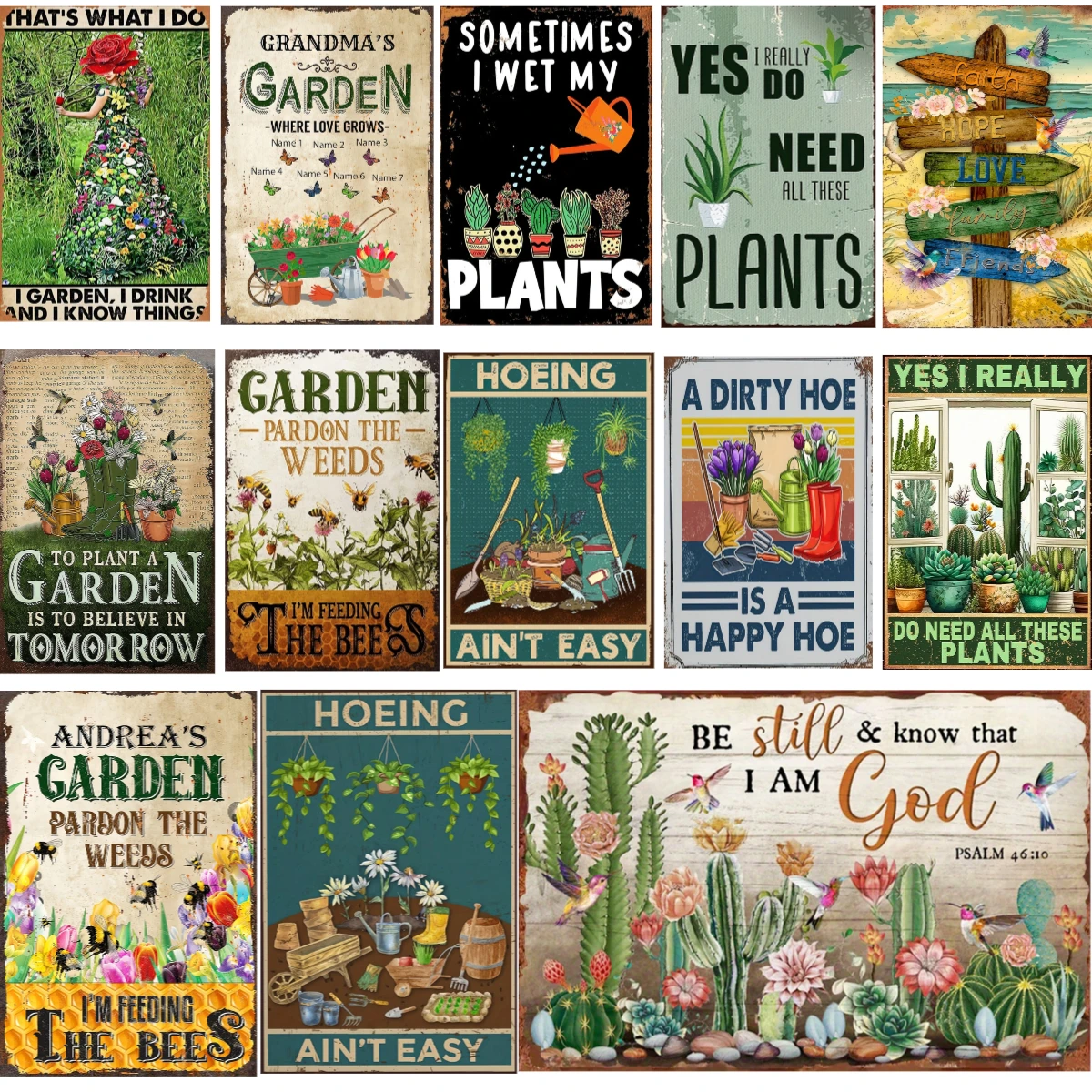 Vintage Metallschild Blechschild Gartenwand-Poster Eisenmalerei Heimdekoration