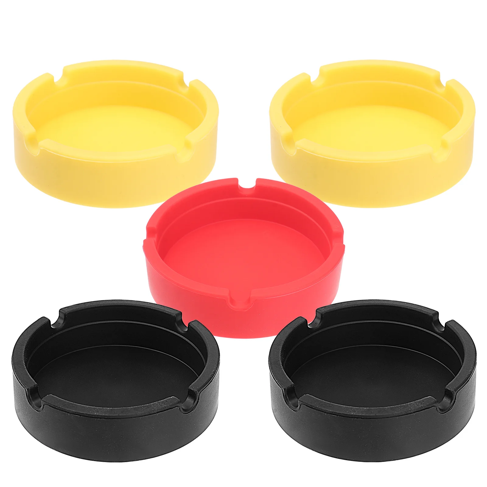

5pcs Silicone Ashtray Heat Resistant Unbreakable Eco Friendly Odorless Round Shape Camouflage Room Bedroom Decor