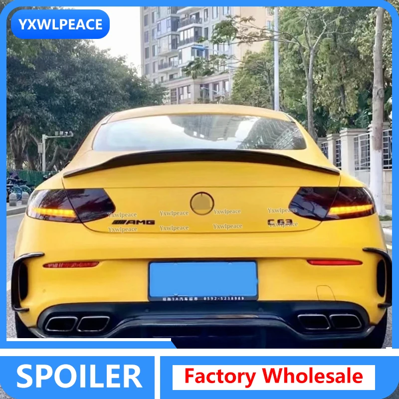 

C Class 2Doors PSM Style Real Carbon Fiber /ABS Rear Trunk Spoiler For Mercedes Benz W205 Coupe 2015+ C63 AMG C200 C250 C350