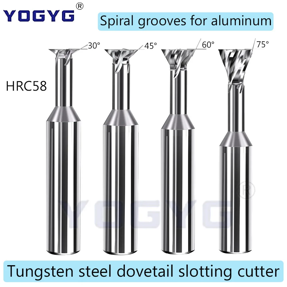 

HRC58 Carbide Dovetail Milling Cutter 30 45 60 75 Degree 1mm--20mm Tungsten Steel End Mills Chamfer Milling Cutters For Aluminum