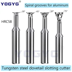 HRC58 Carbide Dovetail Milling Cutter 30 45 60 75 Degree 1mm--20mm Tungsten Steel End Mills Chamfer Milling Cutters For Aluminum