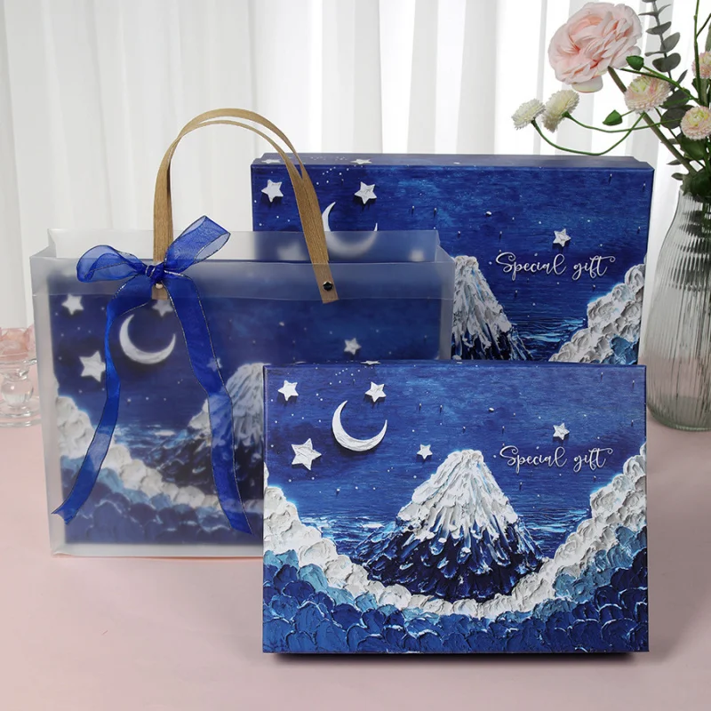 

2025 New Stars Oil Painting High-end Souvenir Box Clothing Shirt Photo Frame Storage Packaging Bag Gift Box