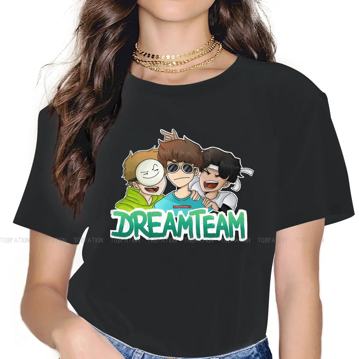 Dream Team  Female Shirts Dream SMP Loose Vintage Women Top Harajuku Casual Feminine Blusas