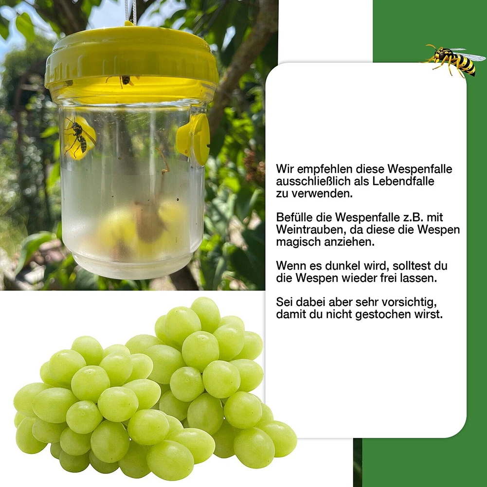 Señuelo trampas para avispas 13 Cm 3 unids/set contra abejas avispones defensa colgante insectos protección de plástico transparente práctico
