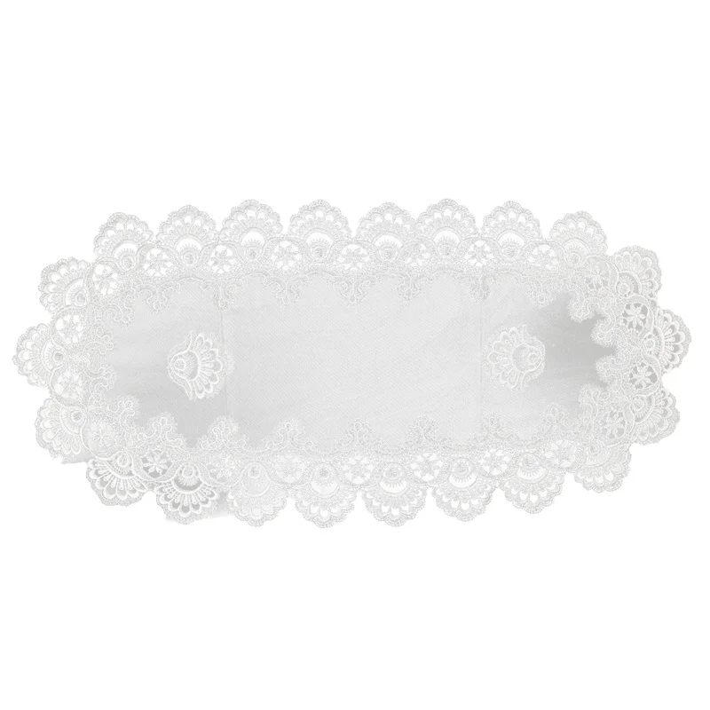 Mantel de centro para sala de estar, cubierta de mesa de centro de comedor, decoración de centro de mesa, bordado de encaje, hogar