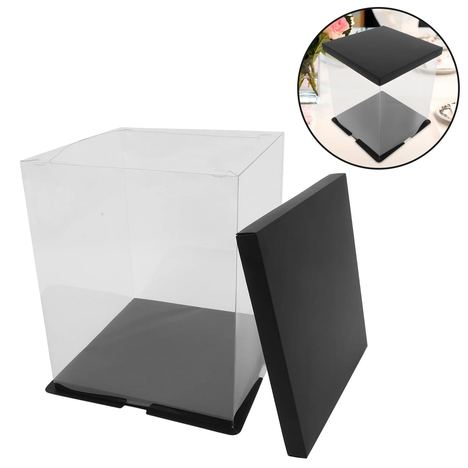 

Clear Packaging Box Transparent Display Case for Cake Portable Clear Cube Small Display Holder Storage