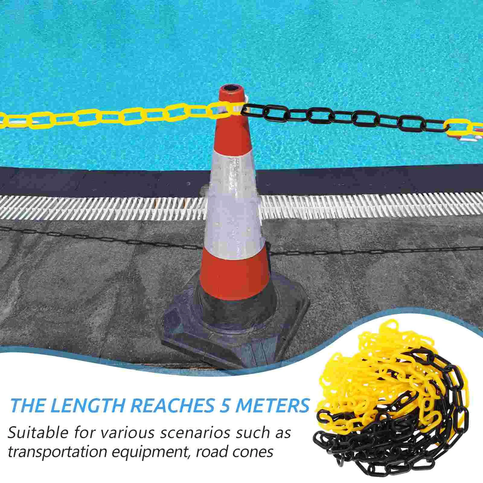 Safety Barrier Chain Traffic Caution Chain Safety Chain Security Chain for Crowd Control(5 meter)