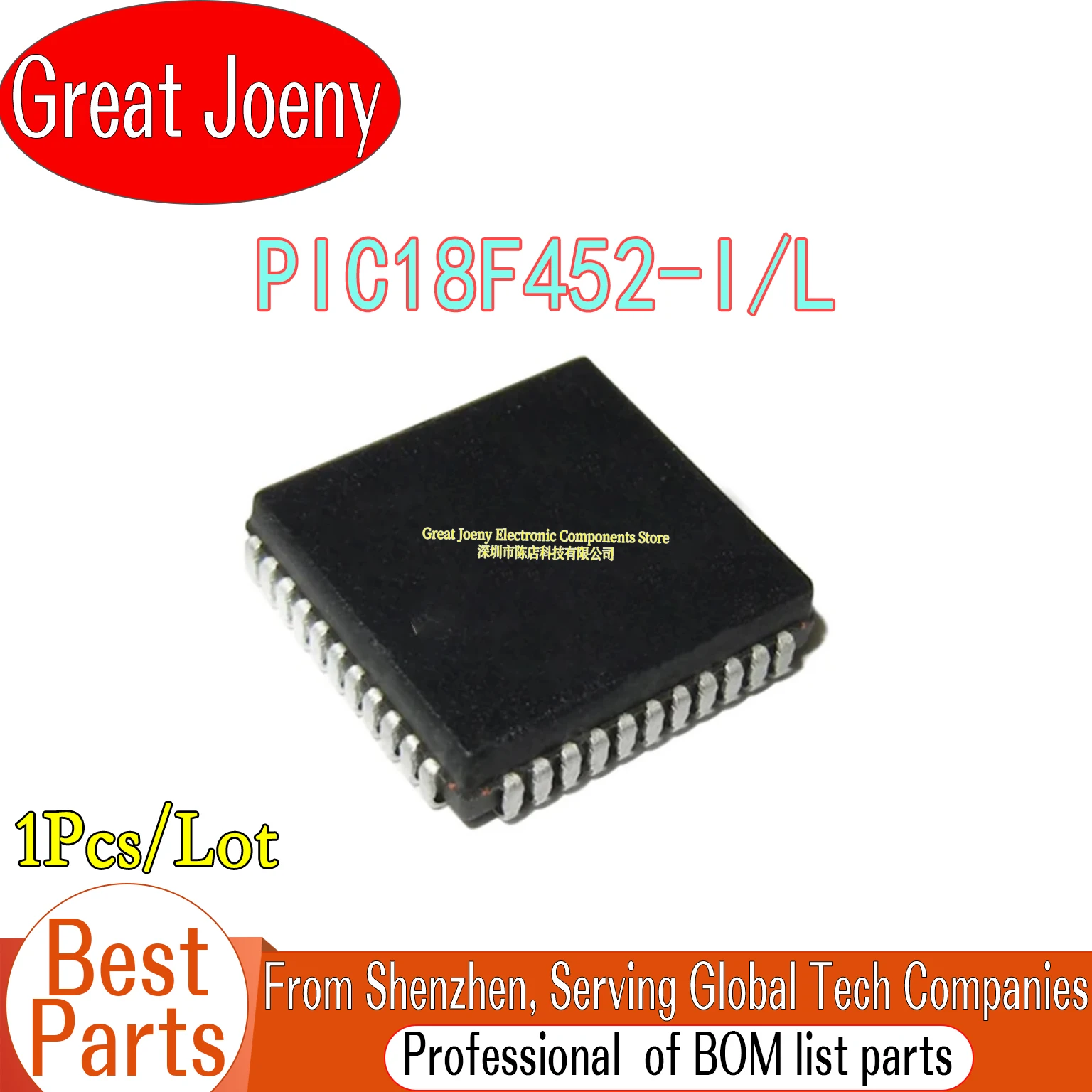 

100% New Original PIC18F452-I/L PIC18F452 IC MCU Chipset PLCC-44