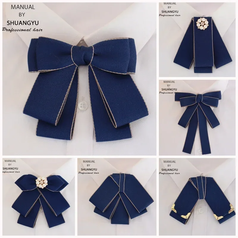 Bank bow tie bow scarf Female professional staff teller decorated bow shirt Work blue bow tie bow scarf bow ite