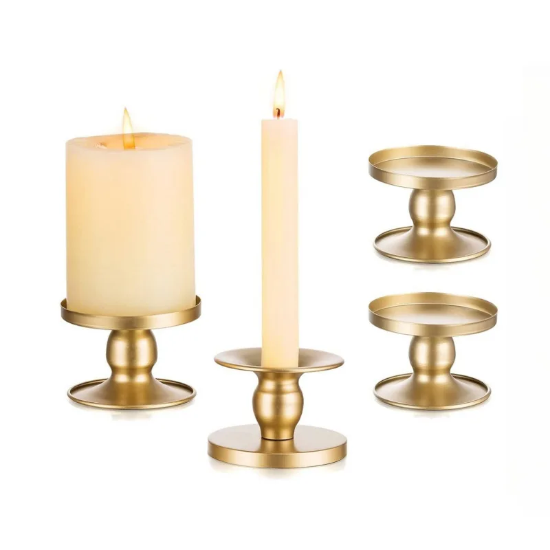 Nordic Candle Cup Tray, Small Candlestick, Golden Iron Candle Stand Decoration, Home Room, Living Room Ornament 100PCS