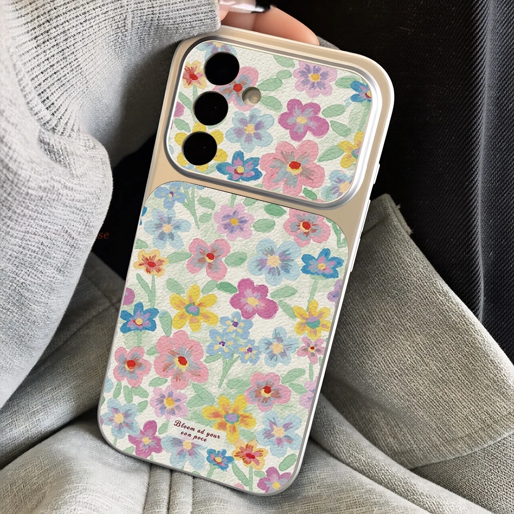 Sunflower Faux leather Phone Case For Samsung S26 Ultra S26 Plus S26 S25 FE S24 S23 Ultra A56 A36 A23 Back Shockproof Cover