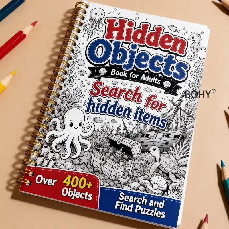 1 Puzzle Game Book, Suite for Adults/teenagers To Relieve Stress, with Rich Hand Drawn Scene Patterns, Total of 25 A5 Size Pages