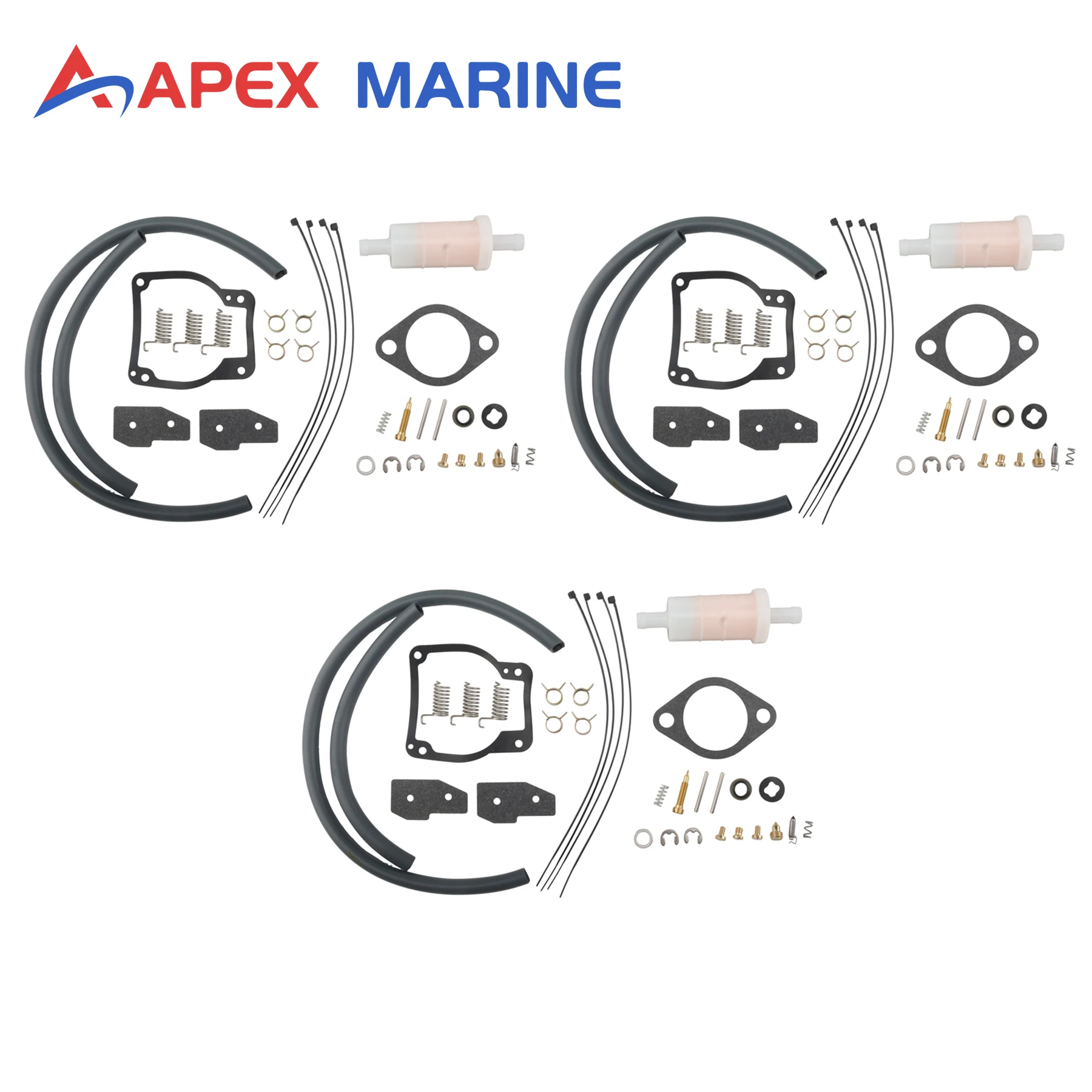 

3 Pcs 1395-8236351 Carburetor Rebuild Kit Replacement for Mercury Mariner Outboard Motor 30 To 125 HP 1395-8236354 18-7750-1