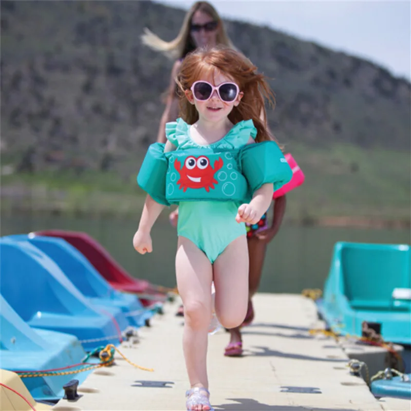 Toddler Cartoon Pool Float galleggiabilità Vest nuoto Wing Ring Swim Arm Airproof traspirante regolabile fascia da braccio costume da bagno giocattolo in schiuma