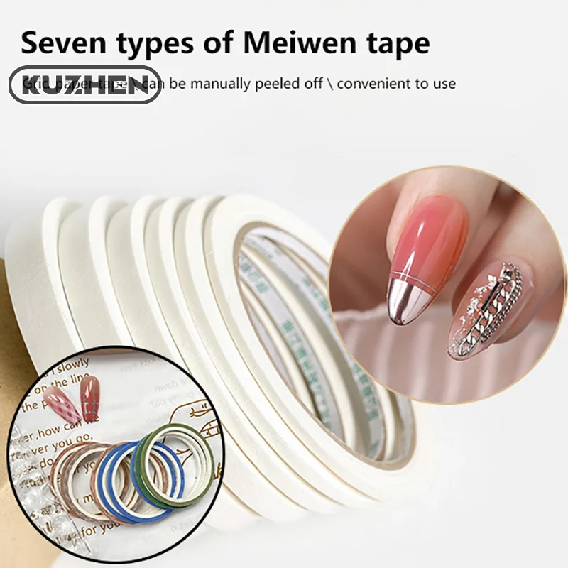 1 Rolls Professional Grade Masking Nail Art Tape Rolls Creative Striping Line Guide Tapes DIY Manicure Pattern Tools