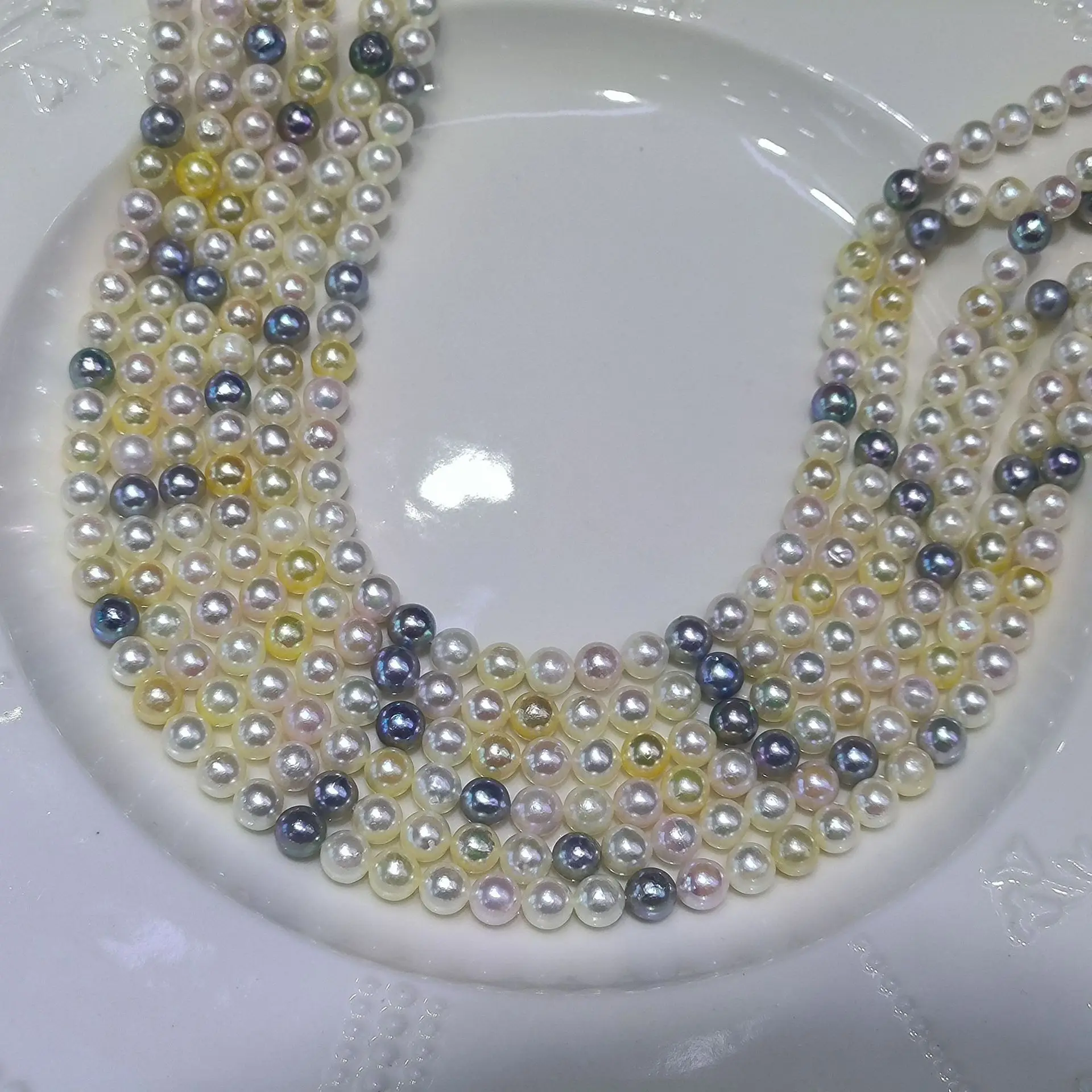 

Ожерелье из натурального морского жемчуга Акойя 6-7 мм, цвета конфет, почти круглой формы, с сильным блеском, с застежкой из стерлингового серебра 925 пробы, чокер для женщин