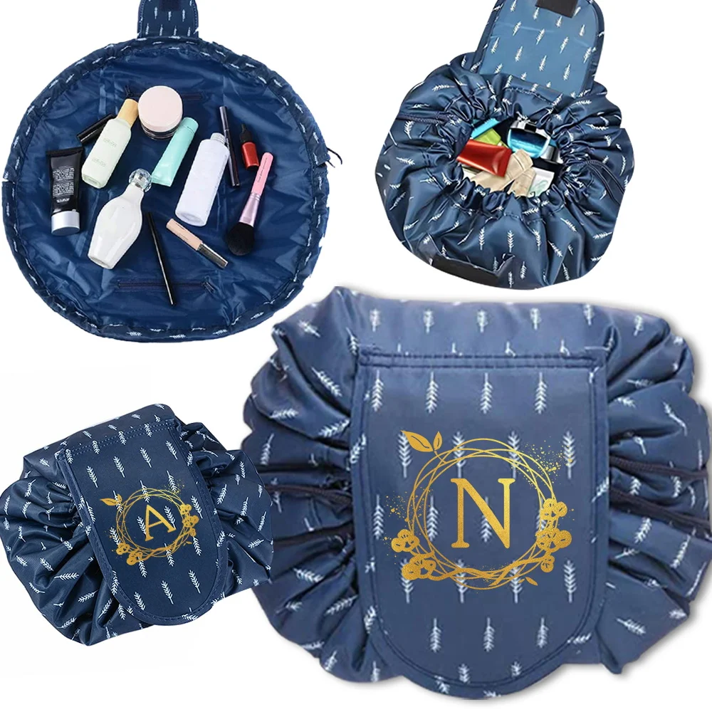 

Makeup Pouch Cosmetic Bags Women Travelneedments Organizer Bags Makeup Brush Storage Bag Folding Wash Bag Wreath Printing