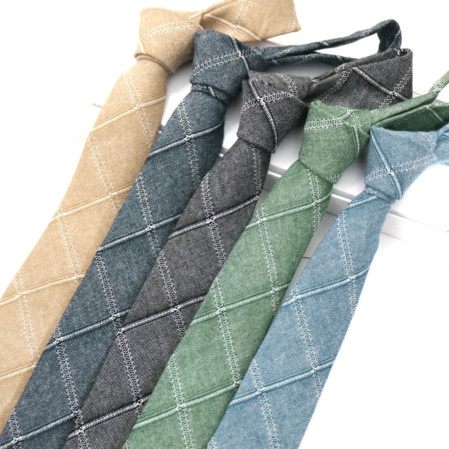 145cm Checkered Tie Outdoor Girls Party Uniform College Style Cotton Hand Tied Shirt Tie Boys Clothing Accessories Fashion Tie