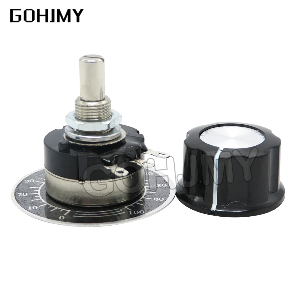 1ชุด (3ชิ้น) RV24YN20S + A03ลูกบิดหน้าปัด1K 2K 5K 10K 50K 100K 500K Ohm single Turn ฟิล์มคาร์บอน Rotary Taper Potentiometer