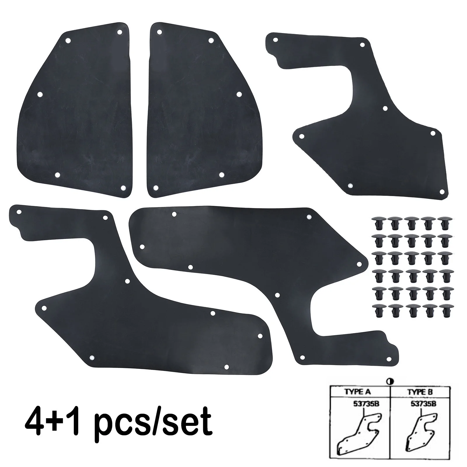 5pc For Toyota Land cruiser Prado Colorado J90 J95 1996-2002 Rubber Splash Shields Inner Fender Liner Apron Seals Guards & Clips