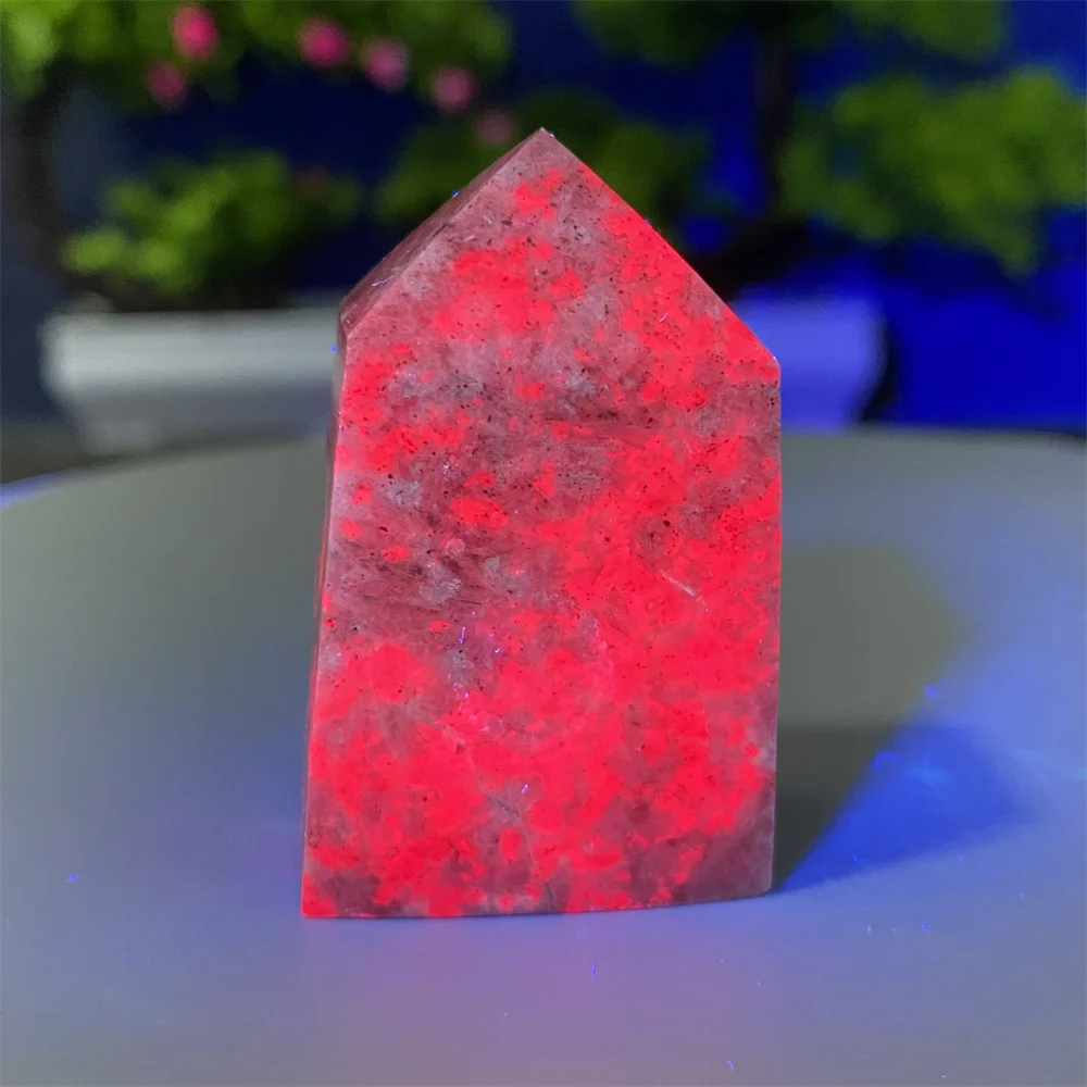 حجر سحري من الكريستال الطبيعي ، برج عمود من 4 جوانب ، عينة من الأحجار الكريمة المعدنية ، هدية التأمل الروحي ، الياقوت الأحمر والأخضر