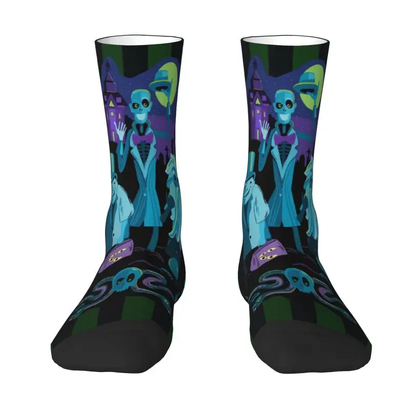 

Fashion Men's Haunted Mansion Dress Socks Unisex Comfortable Warm 3D Print Crew Socks