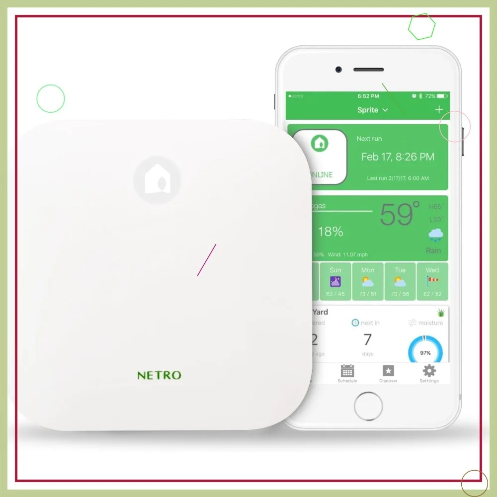 

Smart Sprinkler Controller 6 Zones WiFi Timer for Garden Lawn, Weather-Based Irrigation, Alexa Compatible