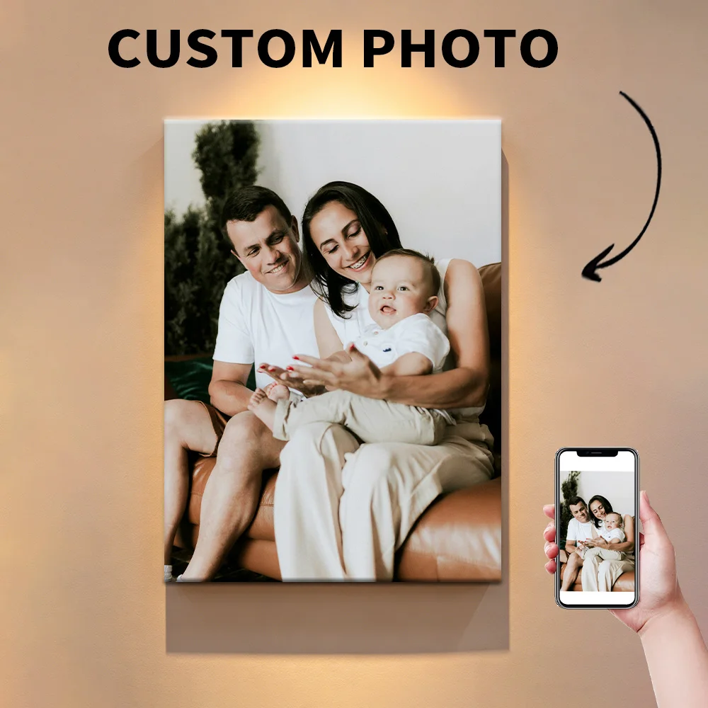 1 Stück personalisiertes Foto mit DIY-Rahmen oder rahmenlosem Poster, personalisierter Oster-Leinwanddruck, anpassbares Hängebild
