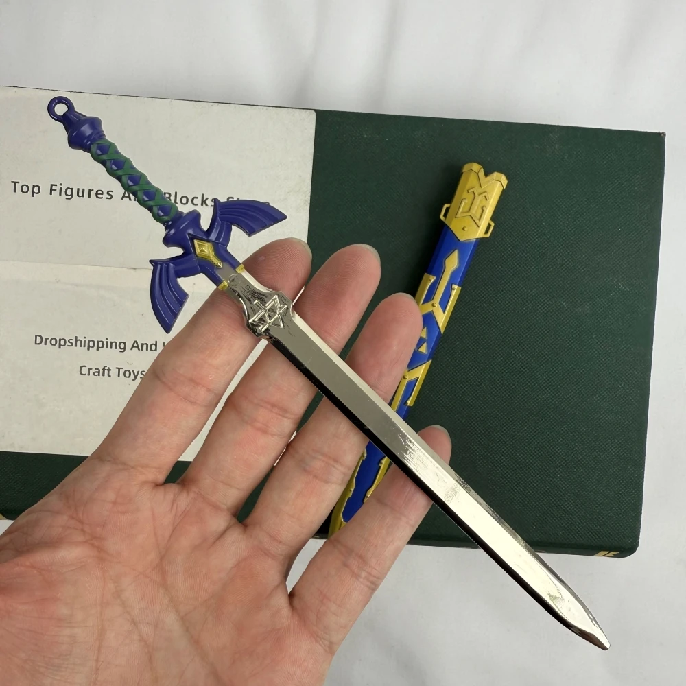 Master Sword Toy Model - 22cm (8.66in) Non-Sharp Blade - Realistic Replica with Spring Release Scabbard - Perfect for Zelda Fans