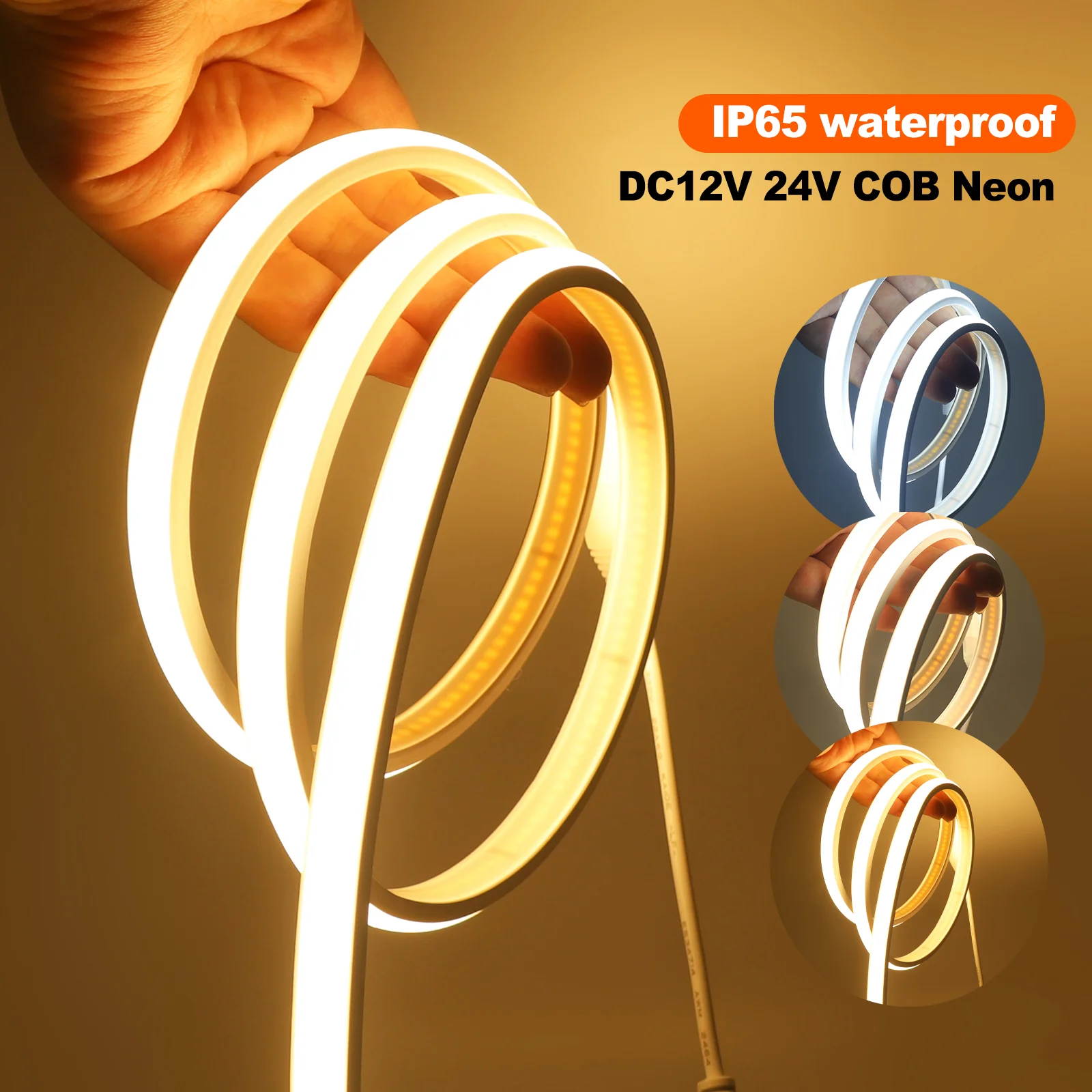 

12V 24V COB Neon Strip 320Leds/m RA90 Flexible Ribbon Rope Lamp 3000K 4000K 6000K Waterproof LED Tape FOB Neon Lights Home Decor