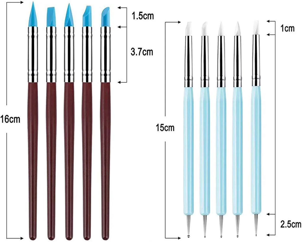 5/10Pcs Silicone Clay Sculpting Tool for Brush Modeling Dotting Nail Art Pottery Clay Tool DIY Carving Sculpting Tools